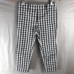 インディヴィ INDIVI パンツ テーパード アンクル丈 チェック 日本製 ブラック系 ホワイト系 07サイズ 2025032400152
