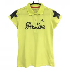 ★値下げ★【超美品】ルコック 半袖ポロシャツ イエロー×黒 袖星 レディース L ゴルフウェア le coq sportif