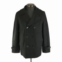 ユナイテッドアローズ★ショート丈/ウールPコート【メンズM/黒】裏地ストライプ/Rhythm of Life UNITED ARROWS◆BC966