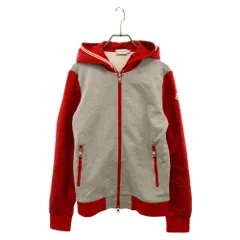 MONCLER (モンクレール) MAGLIA CARDIGAN スウェット切替 フード付き ナイロンジャケット 410918406500 80065 レッド/グレーのサムネイル