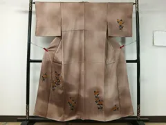 平和屋着物○上質な紬 万寿菊 黒地 正絹 逸品 CAAW8453yc