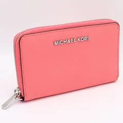 良品 マイケルコース ラウンドファスナー長財布 カードケース/パスケース/スマホケース ピンク KYM