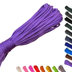 新品 パラコード 紫 30m 4mm 7芯 250Kg クラフト 編み物 リード 首輪 ストラップ 物干し 洗濯物干し 日よけ 吊るす ロープ 紐 DIY ハンドメイド 紫