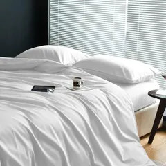 【数量限定】洗い替え 8ヶ所ヒモ付き 無地 美肌 セット ベットカバー 布団かばー 美髪 艶感 光沢 サテン ホワイト シングル 3点セット 布団カバー