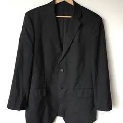 ユニクロ ストレッチウールスリムジャケット メンズ 48×72 ブラック 2711202510130024