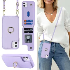 【新着商品】財布型ケース【上下開】iPhone11 11 携帯ケース【RFID機能】iPhone 11 11 背面ポケット付きiPhone ケース case ショルダー カード収納 斜めがけ 首かけ 360°回転リング クロスボディ肩掛け 可愛 スマホケースシ