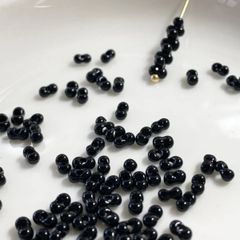 小【30g大容量】チェコビーズ　ファルファーレ　ブラック　小さい