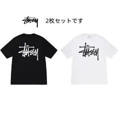 【新品未使用】STUSSY Tシャツ オーバーサイズ ブラック×ホワイト 2枚セット メンズ・レディース 半袖 綿100%