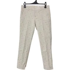 z1329 【極美品】courreges クレージュ　センタープレスパンツ　スラックス　ベージュ　レディース　38  希少　人気　高級　上質　日本製　地織り　ロゴ　入手困難