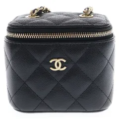 CHANEL (シャネル) マトラッセ ミニ チェーンバニティ AP1340 ブラック ショルダーバッグ 斜め掛けバッグ ココマーク キャビアスキン レザー ゴールド金具