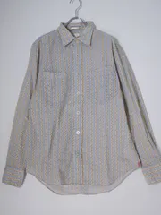 Paul Smithポールスミス イタリア製生地 メインライン 花フラワー柄ストライプ コットン長袖シャツ【M】【MSHA78628】