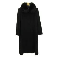 ハイセンスレディースファッション ロングコート ファーコート アウター カシミヤ レディース 9ARサイズ 黒 High SENSE 【中古】
