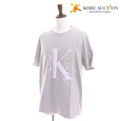 ■ カルバンクライン Tシャツ 半袖 トップス 丸首 ロゴ コットン メンズ レディース L ライトグレー タグ付き 新品 未使用