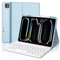 新品 [2024年最新型] iPad Pro 11 インチキーボード付きケース (M4) 2024 Bluetoothキーボードカバー ipad pro 11 キーボード オートスリープ スタンド機能 Apple Pencil充電対応 上側収納 耐衝撃 全面保