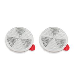 【特価セール】丸型 車 バイク 自転車 船 反射板 トラック オートバイ スクーター プロテクター 家 郵便箱 倉庫 ボート リフレクター パレードフロート ホーストレーラー ユーティリティトレーラー AUTOTECH (44.白レンズ白ベース - 【直径57