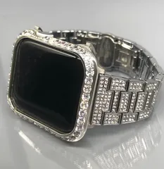 GimelZayinセット zc u ステンレスベルト キラキラ　カバー　ケース シルバー 40mm 41mm 44mm 45mm 38mm　 42mm 　メンズ レディース Apple Watch バンド