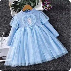 女の子の アナと雪の女王 エルサ 子供服 長袖 ワンピース ドレス ピンク ブルー２色 90cm-140cm 誕生日パーティー カジュアルファッション  プリンセスファッション キューティー 春 秋 冬