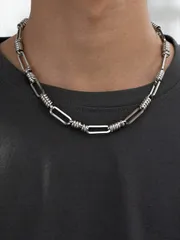 ジュエリー メンズ ネックレス 1個 ヨーロッパ・アメリカンファッション ステンレススチールネックレス、色あせしない、パーソナライズされたインスタイル メンズ レディース カップル向け