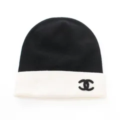 シャネル CHANEL ニットキャップ ココマーク ブラック/ホワイト その他 ニット帽 レディース 未使用