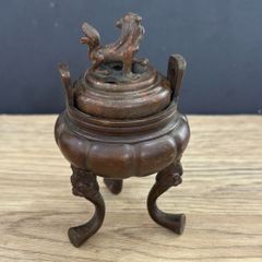 茶道具 茶香炉 唐銅置物 中国骨董 盤竜座 祥雲霊芝蓋 古美術 コレクター放出 茶道具 茶香炉 唐銅置物 中国骨董 盤竜座 祥雲霊芝蓋 古美術