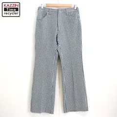 70年代 H.I.S フレアチェックパンツ メンズW31 古着 70s
