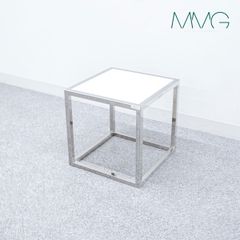 【中古品】Model Maker Group モデルメーカーグループ サイド テーブル スクエア 展示台 ヨット 模型 スチール ホワイト