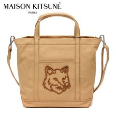 25SSモデル メゾン キツネ MAISON KITSUNE レディース フォックスヘッド スモールトート【CORK】 LW05103WW0107 CORK/【2025SS】l-bag