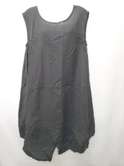 ◇ ⊂ ◎ ●未使用● MALAIKA タグ付き リネン混 ノースリーブ 膝下丈 ワンピース ブラック レディース E  【1506250007886】