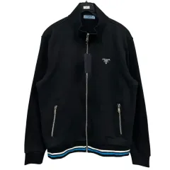 プラダ　ニットカーディガン　黒×グリーン　サイズ40 中古・古着通販】PRADA (プラダ) ニットカーディガン ブラック