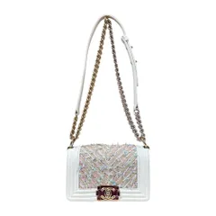 シャネル ボーイシャネル スモール ショルダーバッグ レザー ホワイト レディース  CHANEL  中古 シャネルのサムネイル