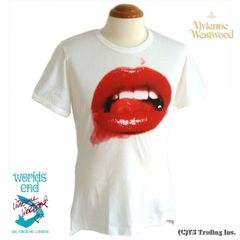 ヴィヴィアン ワ―ルズエンド限定 マンソン リップ プリント Tシャツ (白)