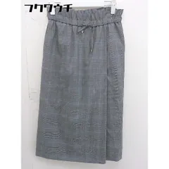 ◇ WORK TRIP OUTFITS GREEN LABEL RELAXING UNITED ARROWS チェック 膝下丈 フレア スカート サイズM グレー系 レディース  【1110290008880】