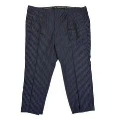 AT3 dunhill ダンヒル スラックス パンツ 長ズボン ストライプ ウール スーツ オーダーメイド ネイビー メンズ ビッグサイズ