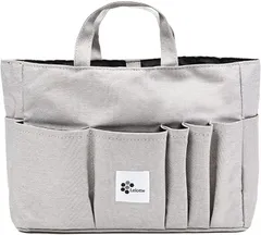 Lelotte バッグインバッグ トート用 自立 軽量 ヨコ インナーバッグ 横 トラベルポーチ トートバッグ 収納 E-IN-BAG 03( グレー)