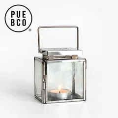 【新品】PUEBCO[プエブコ] TEA LIGHT CANDLE HOLDER [ティーライトキャンドルホルダー ろうそく立て お香 ボックス型 ハンドル付き スチール ガラス ヴィンテージ風 おしゃれ インテリア]