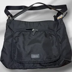 【良品】アニエスベー ボヤージュ agnès b. VOYAGE ナイロンショルダーバッグ 黒 ブラック メンズ レディース兼用