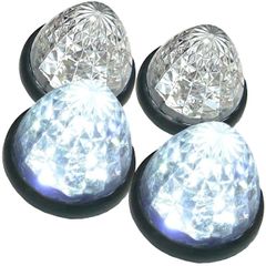 【数量限定】(ホワイト) 各色 ブルー/レッド/ホワイト/アンバー/グリーン 4個セット 汎用 用 24V 16LED マーカー サイド LED マーカーランプ トラック用 Customize（カスタマイズ）