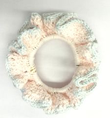 シュシュ 髪飾り ヘアゴム ピンク 毛糸 編み物 ハンドメイド／工房エールヨコハマ