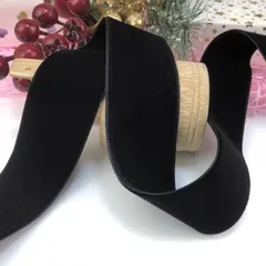 【数量限定】ウエディング手芸手作り飾り 卒業式 長さ2メートル/4メートル(黒)ヘアアクセサリー入学式 (黒色-長さ2Ｍ ベルベットリボン幅25mm/38mm 滑らか生地 可愛い 3.8CM幅) 黒 【Wdlife】両面ベロアリボン