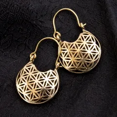 インドの伝統　ぷっくりピアス　フラワーオブライフ / インド　アクセ ピアス インド ピアス 伝統 アクセ