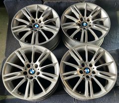 ☆送料無料☆BMW E90 3シリーズ Mスポーツ 純正 18インチ ホイール4本 8J/8.5J 34/37 PCD120 ハブ径約72    No.612