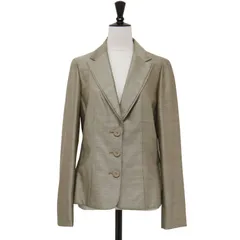新品 LANVIN COLLECTION ランバン コレクション ジャケット ベージュ サイズ:38(M) ピンストライプ ティアード テーラード ジャケット / ウール シルク 日本製 アウター ブレザー ブルゾン 上着【レディース】のサムネイル