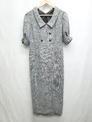 ◇ Θ tocco close　トッコ クローゼット ツイード 半袖 ロング丈 タイト　ワンピース サイズM グレー レディース P  【1409250013225】