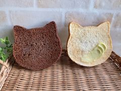 食品サンプル☆ネコ食パンのオブジェ・2色セット☆