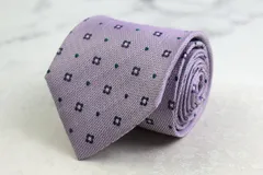 ジャンニヴァレンチノ ブランド ネクタイ ドット 小紋柄 花柄 シルク PO メンズ パープル GIANNI VALENTINO 【中古】のサムネイル