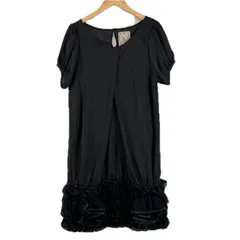 美品 nano universe ナノユニバース フリル 春夏 SS ワンピース ポリエステル ブラック レディース ティアードワンピース【古着】【中古】【送料無料】