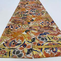 丸帯 アンティーク ヴィンテージ 全通 金帯 392cm 花嫁衣装 貸衣装 中古 リサイクル 結婚式 婚礼 着付け 舞台 きもの 着物 4113