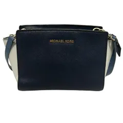 MICHAEL KORS(マイケルコース) ショルダーバッグ - 30T4MLMM2T ネイビー×白×ブルーグレー ストラップ着脱可 レザー