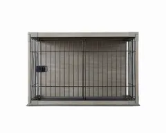 アイリスオーヤマ 犬 サークル ウッディサークル インテリア 小型犬用 スライドドア 幅97.5×奥行66.5×高さ63.5cm アッシュグレー PIWS-960 IRIS OHYAMA