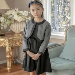 【紺チェック×黒】お嬢様のアンサンブルスーツセット TAK キッズ キャサリンコテージ